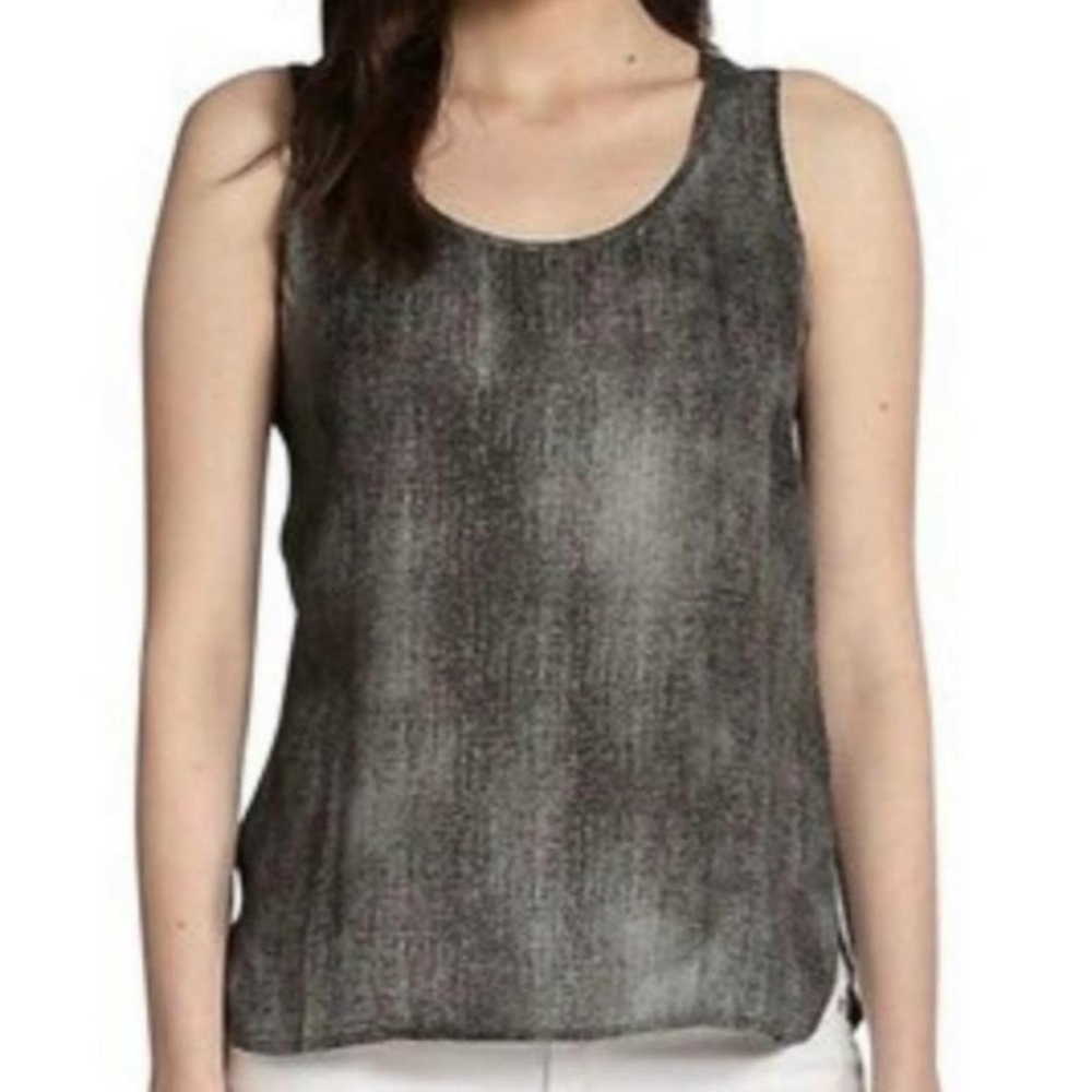 new Eileen Fisher Crew Neck Gray Silk Tank Top Size XXS